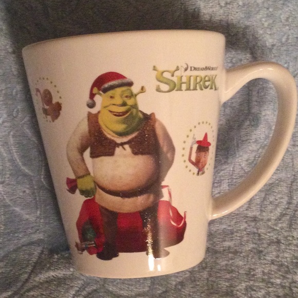 Shrek & Donkey Christmas Ceramic Coffee Mug Set of 4 Collectible 2007 Dreamworks - Picture 3 of 16
